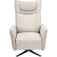 Home24 Relaxsessel - Microfaser / Metall - Hellgrau / Schwarz