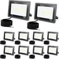 Peviasot LED Strahler Außen 50W, IP66 LED Fluter mit 3 Farbtemperaturen, 3000K/4000K/6500K, 10er Set