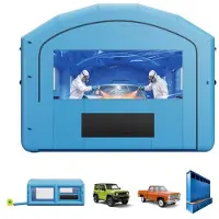 Vevor Aufblasbare Lackierkabine 6,4x4,1x3 m Spritzkabine Lackierzelt Blau