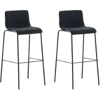 CLP 2er Set Barhocker Hoover Stoff 4-Fuß Gestell schwarz schwarz