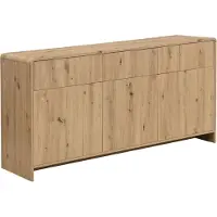FineBuy Sideboard Eiche Dekor 155cm Kommode Anrichte Standschrank mit Türen Schubladen