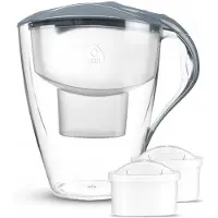 Dafi Omega Filterkanne 4 l, stahlgrau, mit 2 Unimax-Filterkartuschen