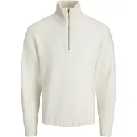 Jack & Jones Herren Pullover JJESOHO OLLIE KNIT HALF ZIP - Relaxed Fit - 12278937 Moonbeam - L