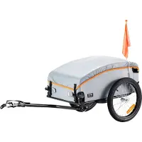 Sweiko Fahrradanhänger 45kg Tragkraft Transportanhänger faltbar und kompakt verstaubar mit Universalkupplung wasserdichte Abdeckung 40cm Räder sichere Reflektoren passend für 558,8-711,2mm Fahrradräder