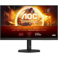 AOC PC-Bildschirm Q27G4XF 27 QHD IPS-Panel 180 Hz 0,5 ms höhenverstellbar 1 HDMI 1 DP Adaptive Sync Schwarz