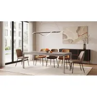 WFL GROUP Rechteckiger Esstisch Ausziehbar – Minimalistischer Esszimmertisch mit Schwarzen Metallbeinen – 160 x 90 cm – Verlängerbar bis 250 cm – Kaschmir