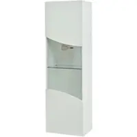 Merax Vitrinenschrank 35x50x165cm LED Wellenoptik Weiß