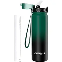 OEM Isolierter 1-Liter-Rohrstab-Drinkschlauch, doppelwandiger Edelstahl-Drinkbecher, leckfreier Sportwasserschlauch, kohlensäurehaltiger Wasserschlauch, BPA-freier Wasserschlauch