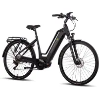 SAXONETTE Quantum Sport Trapez 28" E-Bike, SHIMANO Deore 10-Gang Kettenschaltung, Mittelmotor, 36V 15Ah Akku, Elektrofahrrad,RH45 (schwarz matt)