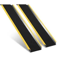 OEM Aluminium-Oprijplaat mit farbigen Sicherheitsstreifen - bis 600kg belastbar (max. 300kg pro Stück) - antislip - für Rollstuhl Motorrad ATV Quad Auto Anhänger