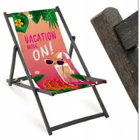 AllBags Klappbarer Gartenliegestuhl „Vacation Mode: On!“ – leichte Campingliege für Garten, Balkon und Urlaub
