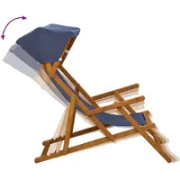vidaXL Liegestuhl 3 Position Massives Eukalyptus Holz Blau