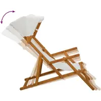 vidaXL Liegestuhl 3 Position Massives Eukalyptus Holz Creme