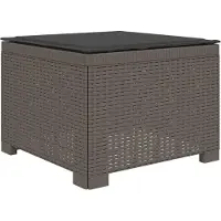 vidaXL 1-Sitzer Garten-Sofa mit Kissen Rattan-Look PP Hellgrau
