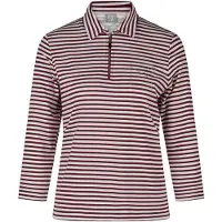 Rabe T-Shirt mit Polokragen und kurzem Reißverschluss, 3/4-Ärmel, Dunkelrot, Größe 46