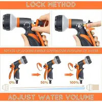 Famanu Gartensprayer Set von 2 - 8 einstellbare Sprühmodi, Hochdruckhandsprayer, orange