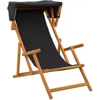 vidaXL Liegestuhl 3 Position Massives Eukalyptus Holz Schwarz