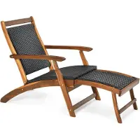 KOMFOTTEU Sonnenliege, Klappstuhl mit ergonomischer Rückenlehne & Armlehne, Liegestuhl mit ausziehbarer Fußteil, Strandliege bis zu 160 kg belastbar, wetterfeste Gartenliege für Balkon & Terrasse