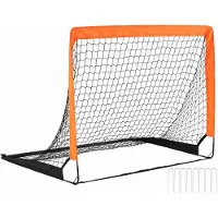 Costway 2er Set Fußballtor für Kinder, Pop Up Fussballtor | Trainingstor mit verstärkten Glasfaserstangen & Tornetzen, Trainingsnetz klappbar