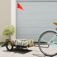 Markenlos Schwarzer Fahrrad-Lastenanhänger aus Eisen, 122 x 53 x 28 cm