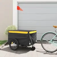 Markenlos Fahrradanhänger in Schwarz und Gelb, 45 kg, aus Eisen, für Sportartikel, Outdoor-Aktivitäten, Radsport und Fahrradzubehör, 9.95KG