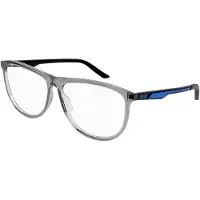 Puma Brille mit Sehstärke für Uni optional mit Sonnenbrillentönung oder Blaulichtfilter, Rechteckig, gefertigt im Spritzgussverfahren, Modell: PU0388O (inklusive Brillenetui)