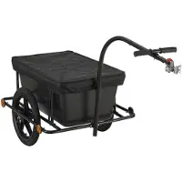 BellaFurn Fahrradanhänger Haarlem 2-in-1 Gepäckwagen 90 Liter | Farbe: schwarz | Abmessungen: 64x162x93 cm