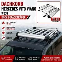 PRO-GROUP Dachkorb Auto Dachträger Dach Gepäckträger für Mercedes Vito Viano W639 | 127 x 90cm