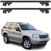 Menabo Dachträger Grundtäger für Jeep Grand Cherokee WJ 2000-2005 Alu Schwarz 2tlg