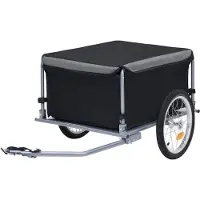Markenlos Fahrradanhänger in Schwarz und Grau, 65 kg, für Outdoor-Aktivitäten, Radsport und Fahrradzubehör, 11.4 kg