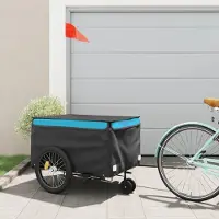 Markenlos Fahrradanhänger in Schwarz und Blau, 45 kg, aus Eisen, 9.95KG