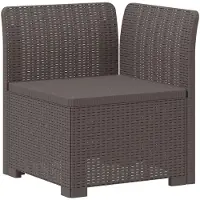 vidaXL 1-Sitzer Garten-Sofa mit Kissen Rattan-Look PP Hellgrau