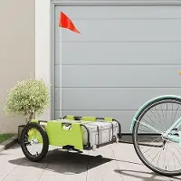 Markenlos Fahrradanhänger aus Eisen und Oxford-Stoff in Grün, Typ 1, für Fahrräder