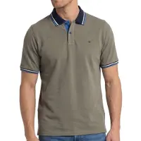 REDMOND Basic Poloshirt Aus Baumwolle, Modische Streifen an Kragen, Vielseitiges Basic für jeden Tag