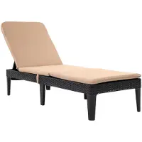 Keter Verstellbare Gartenliege „Jaipur Sun Lounger“ in Graphit + Liegenkissen „Jaipur“ Farbe Beige Stoff S-550 Melange Größe 190 x 60 cm