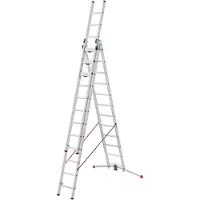 Hailo S120 Pro Mehrzweckleiter - 3-teilige, klappbare Aluminium-Leiter - als Schiebe-, Bock- und Anlegeleiter nutzbar - Höhe bis 7,85 m - Gewicht: 34 kg