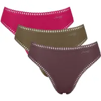 Sloggi Slip "Slip GO Crush High leg C3P 3er Pack", Damen, Gr. L, bunt (pink, grün), Obermaterial: 95% Baumwolle CO. 5% Elasthan EL., Unterhosen Slip