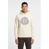 Gant Graphic Hoodie Cream Größe: S | Pullover Outlet | Herren | Weiß