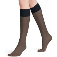 Falke Pure Matt 20 DEN Damen Kniestrümpfe, 35-38, Blau, Uni