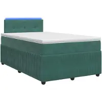 vidaXL Boxspringbett mit Matratze Dunkelgrün 120 x 200 cm Samt
