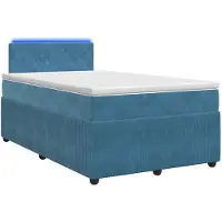 Syfax Boxspringbett mit Matratze mit Kopfteil Blau 120 x 190 cm Samt