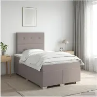 vidaXL Boxspringbett mit Matratze Taupe 120 x 190 cm Stoff