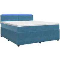 Syfax Boxspringbett mit Matratze mit Kopfteil Blau 180 x 200 cm Samt