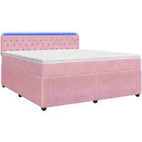 Syfax Boxspringbett mit Matratze mit Kopfteil Rosa 140 x 190 cm Samt