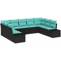 vidaXL Gartensofa-set 9 stk. Schwarz Poly-Rattan