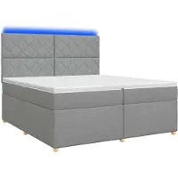 vidaXL Boxspringbett mit Matratze Hellgrau 200 x 200 cm Stoff
