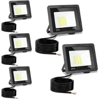 Peviasot LED Strahler Außen 20W, IP66 LED Fluter mit 3 Farbtemperaturen, 3000K/4000K/6500K, 5er Set