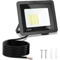Peviasot LED Strahler Außen 20W, IP66 LED Fluter mit 3 Farbtemperaturen, 3000K/4000K/6500K, 1er Set