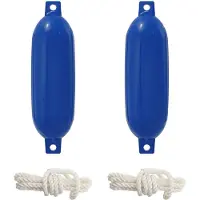 vidaXL Bootsfender 2 Stk. Ø 14 x 50 cm Blau PVC