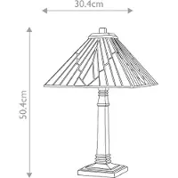Elstead Lighting Elstead Alderley Tischlampe E27 Vintage-Bronze Tiffanyglas